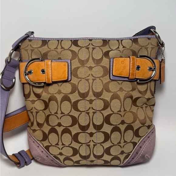 Coach Handbags - Vintage Coach SoHo Slim Duffle Shoulder Bag/Crossbody #1486 Purple Suede Y2K